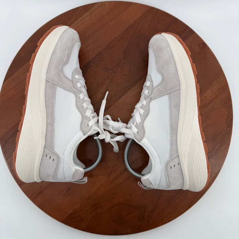 BRONAX S75 White Grey Suede Walking Lifestyle Sneakers EU 39 US Women 8 Men 6.5